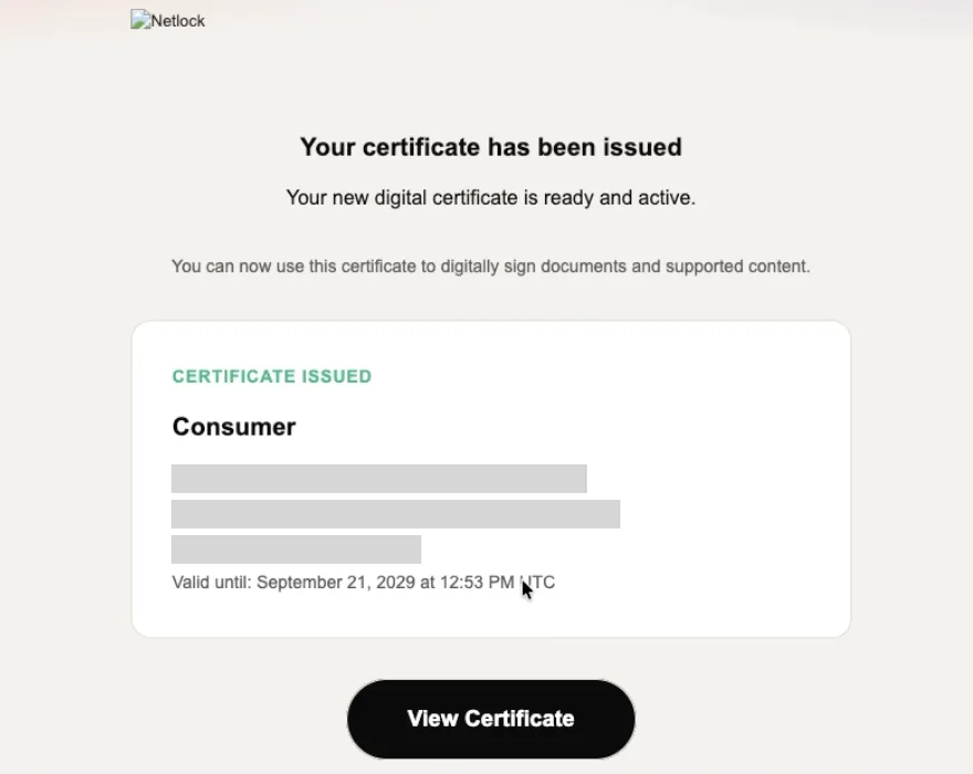 Your certificate has been issued — 인증서 발급 완료 메일